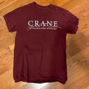 Maroon Crane school of music t-shirt Potsdam